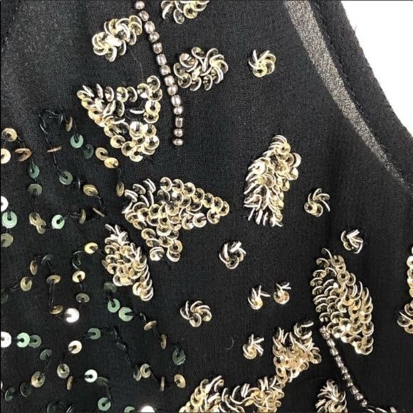 Forever 21 Black tank. Sequins and beading. Beautiful top lined front. - Picture 5 of 6